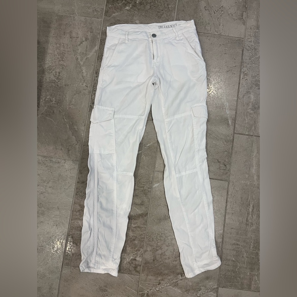 Blank NYC Women's Slouchy White Cargo Pants